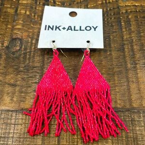 Ink Alloy dangling earrings red
